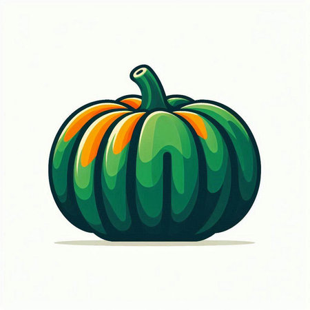 Pumpkin isolated on a white background. Vector cartoon illustration.のイラスト素材
