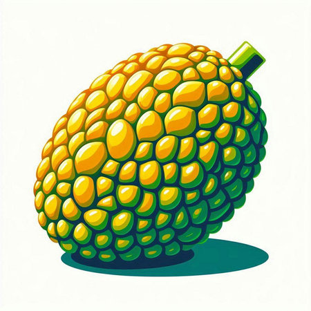 Illustration of an exotic fruit, kiwano on a white backgroundのイラスト素材