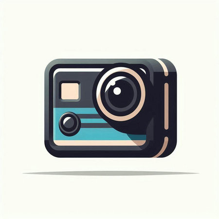 Camera icon. Vector illustration in flat style. Isolated on white background.のイラスト素材