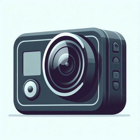 Digital camera on a white background. Vector illustration. Eps 10.のイラスト素材