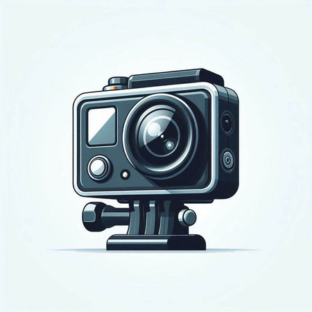Retro camera on white background. Vector illustration. Eps 10.のイラスト素材