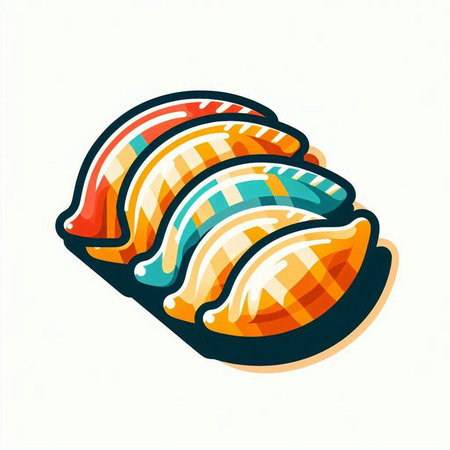 Illustration of a sushi roll on a white background. Vector illustrationのイラスト素材