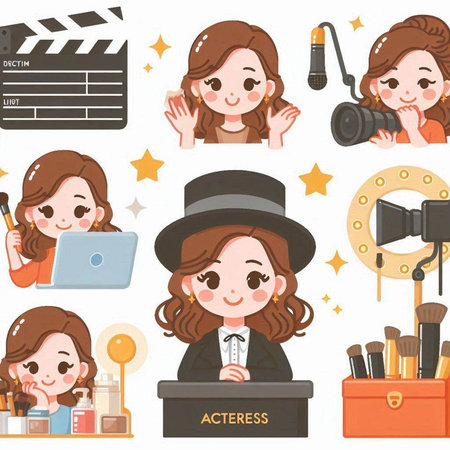 A set of women related to beauty and fashion.It's vector art so it's easy to edit.のイラスト素材