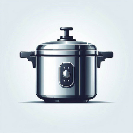 Illustration of a modern electric multi cooker on a light background.のイラスト素材