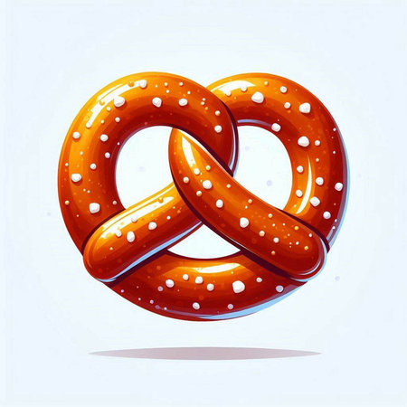Bavarian pretzel. Vector illustration on a white background.のイラスト素材