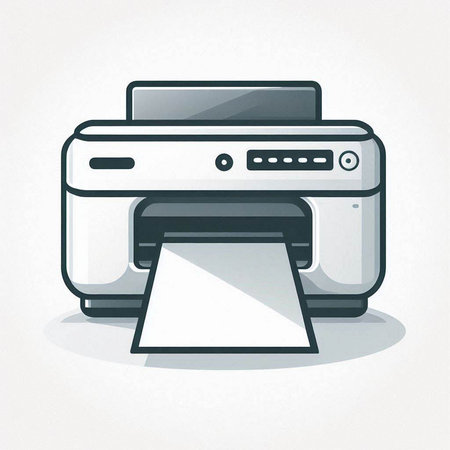 Printer icon on white background. Vector illustration. Eps 10.のイラスト素材
