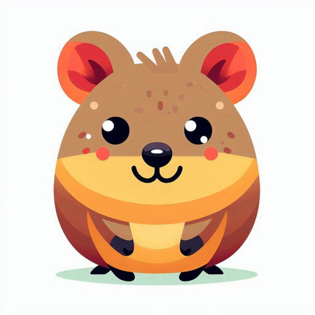 Cute cartoon bear. Vector illustration in a flat style on a white background.のイラスト素材