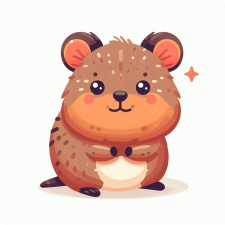 Cute cartoon hamster. Vector illustration on white background. Animal character.のイラスト素材