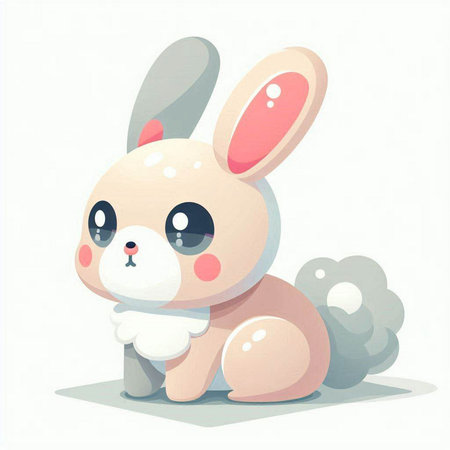 Cute cartoon rabbit. Vector illustration of a cute cartoon bunny.のイラスト素材