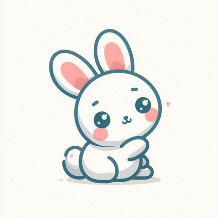 Cute cartoon bunny. Vector illustration isolated on a white background.のイラスト素材