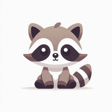 cute raccoon on white background, vector illustration, eps10のイラスト素材