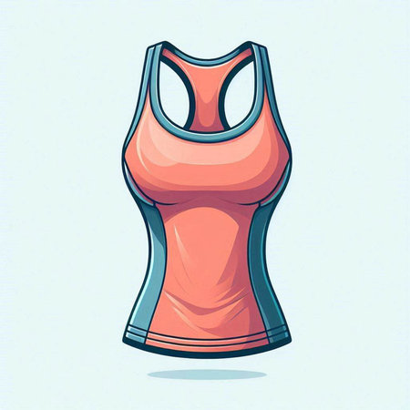 Women's sports clothing. Vector illustration of a pink tank top.のイラスト素材