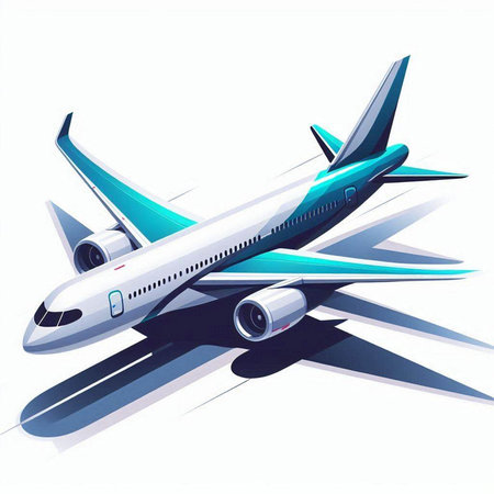 Airplane on a white background. Vector illustration. Clip-artのイラスト素材