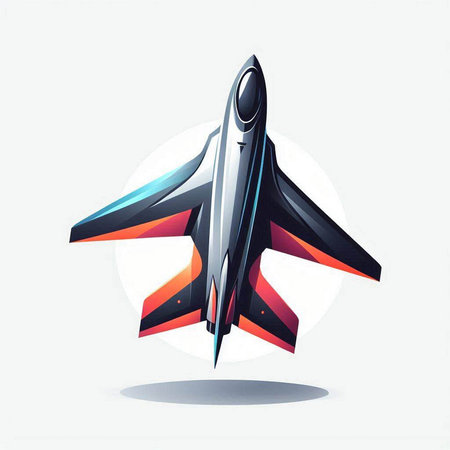 Illustration of a jet airplane on a white background. Vector illustration.のイラスト素材