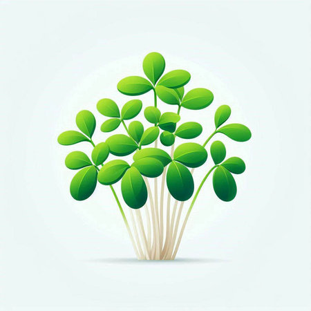 Green sprouts on white background. Vector illustration. Eps 10.のイラスト素材