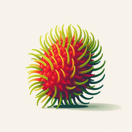 Rambutan fruit. Vector illustration of a rambutan.のイラスト素材