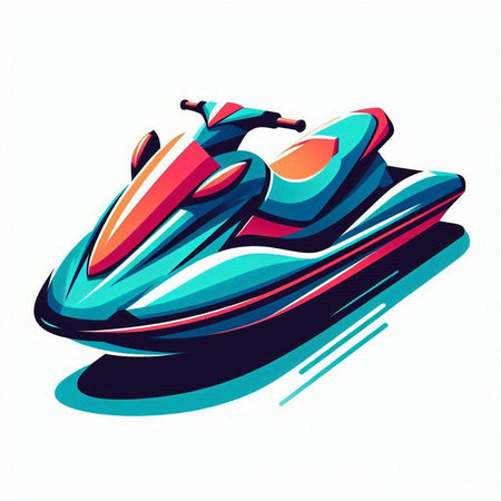 Jet Ski. Vector illustration of a jet ski on a white background.のイラスト素材