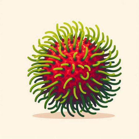Illustration of a virus on a white background. Vector illustration.のイラスト素材