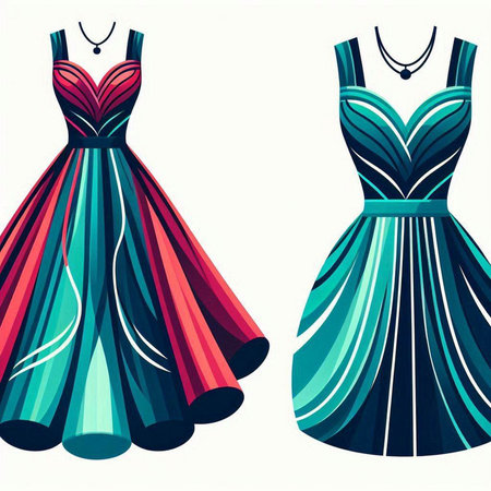 Wedding dress design. Vector illustration of a set of dresses.のイラスト素材