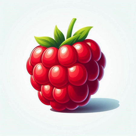 Raspberry on a white background. Vector illustration. Eps 10.のイラスト素材