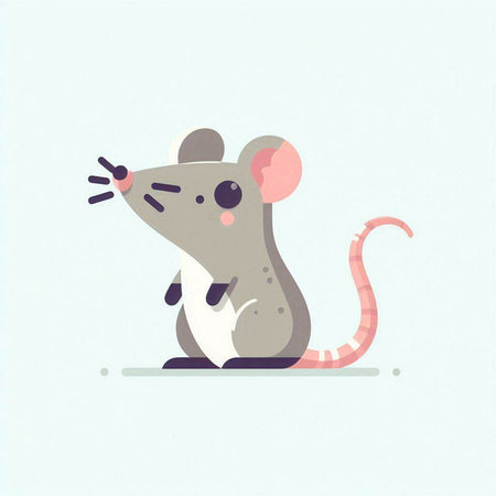 Vector illustration of cute cartoon mouse. Cute mouse. Vector illustration.のイラスト素材