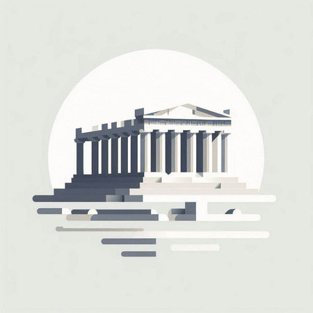 Athens, Greece. Minimalistic design. Vector illustration.のイラスト素材