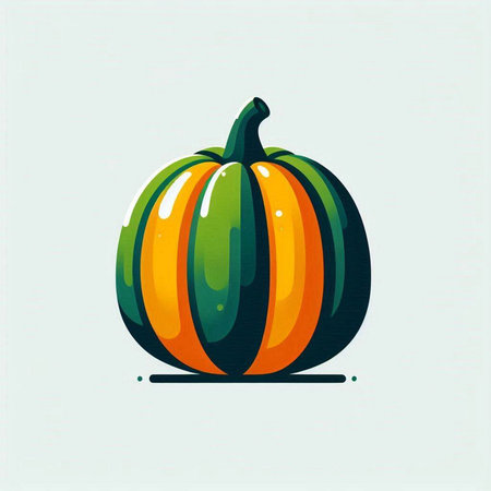 Pumpkin, vector illustration in flat style. Autumn symbol.のイラスト素材