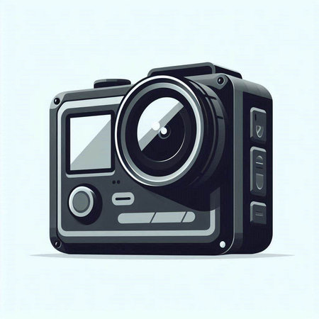 Vector illustration of a digital camera on a white background. Eps 10のイラスト素材