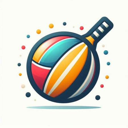 Vector illustration of tennis ball and magnifying glass on white background.のイラスト素材