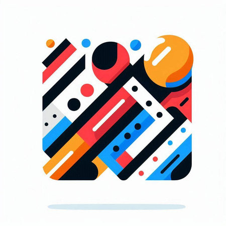 Abstract colorful geometric composition. Modern minimalistic design. Vector illustration.のイラスト素材