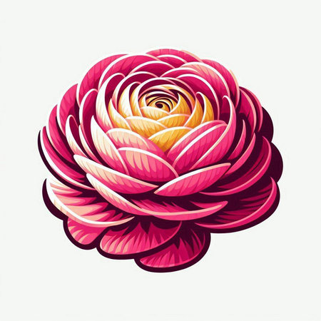 Beautiful pink flower on a white background. Vector illustration, EPS 10のイラスト素材