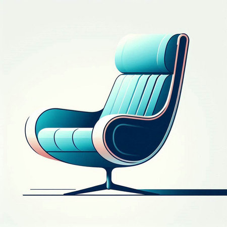 Illustration of a comfortable armchair on a white background with shadowのイラスト素材
