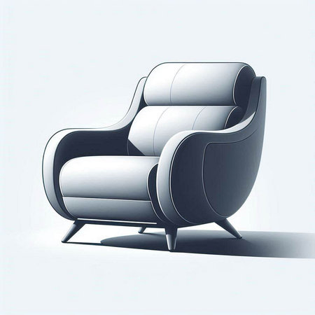 Comfortable armchair on a white background. 3D rendering.のイラスト素材