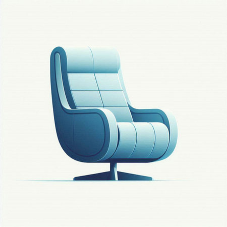 Illustration of a blue armchair on a white background - vectorのイラスト素材