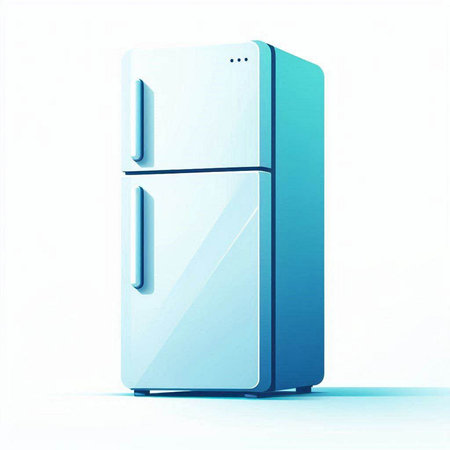 Refrigerator icon on a white background. 3d rendering.のイラスト素材