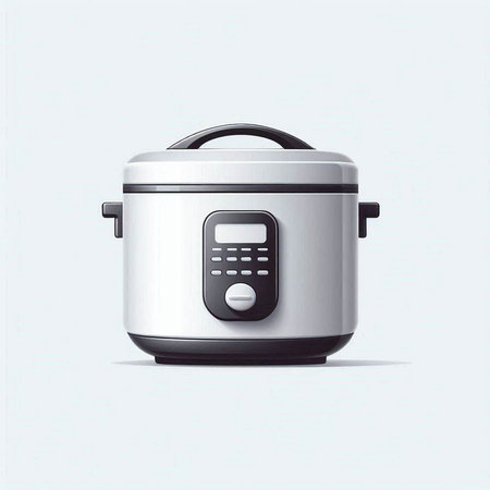 Modern multi cooker isolated on white background. Realistic vector illustration.のイラスト素材