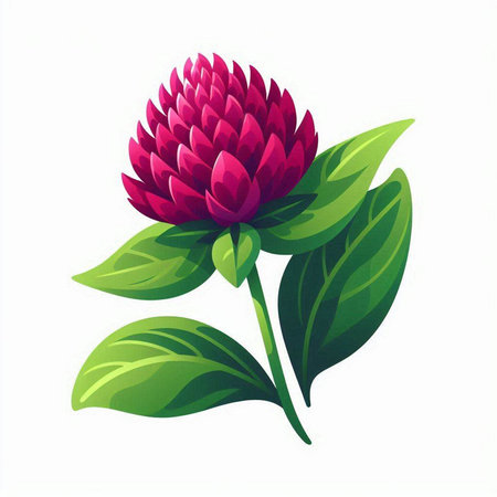 Red clover flower isolated on white background. Vector illustration for your designのイラスト素材
