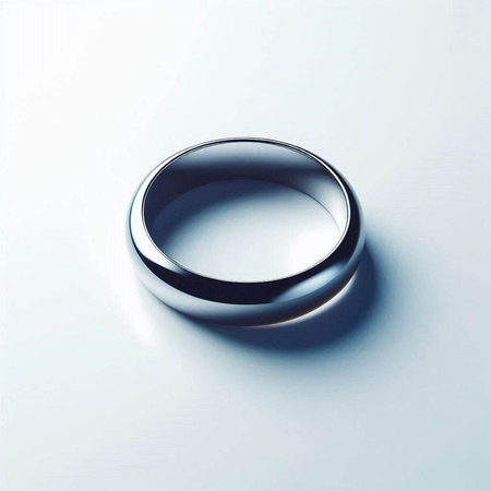 Illustration of a silver ring on a white background with copy spaceのイラスト素材