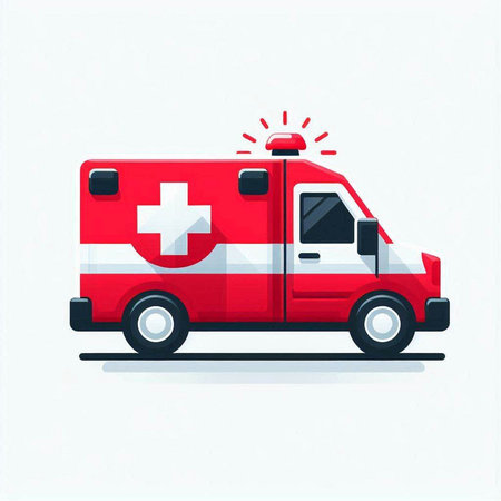 Ambulance car with flag of switzerland. Vector illustration.のイラスト素材