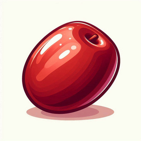 Vector illustration of a red olives on a white background. Vector illustration.のイラスト素材