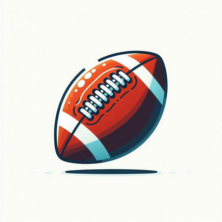 american football ball on a white background, vector illustration, eps10のイラスト素材