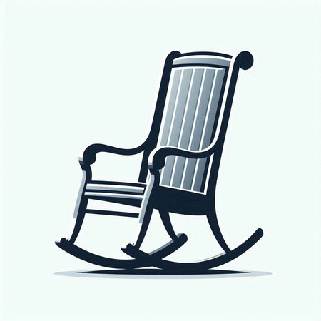 Rocking chair icon, vector illustration. Flat design style, vector.のイラスト素材