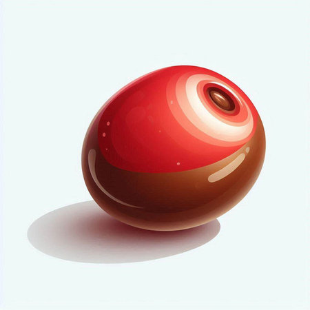 Illustration of a chocolate candy on a white background with shadow.のイラスト素材