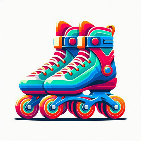 Roller skates isolated on the white background. Vector illustration.のイラスト素材