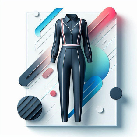 3d illustration of a mannequin wearing sportswear.のイラスト素材