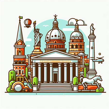 St. Stephen's Basilica in Budapest, Hungary, vector illustrationのイラスト素材
