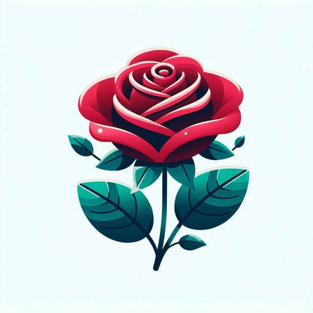 Red rose on a white background. Vector illustration for your design.のイラスト素材