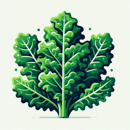 Lettuce. Vector illustration in flat style. Isolated on white background.のイラスト素材