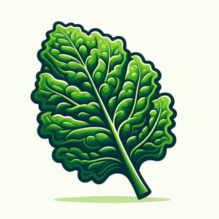 Lettuce leaf vector illustration. Isolated on white background.のイラスト素材