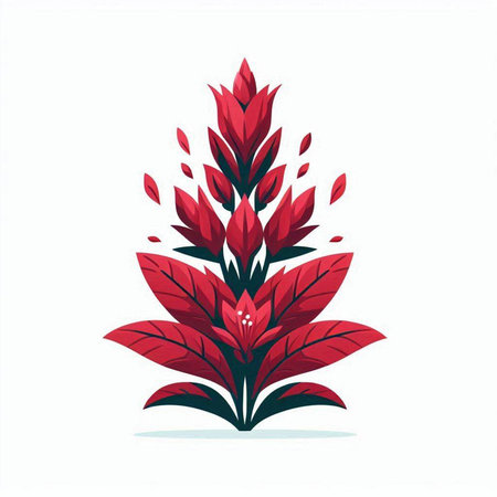 Vector illustration of red flower. Isolated on a white background.のイラスト素材
